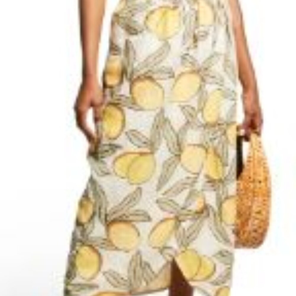 Rebecca Taylor Tulip Wrap Skirt - Lemons. Size L